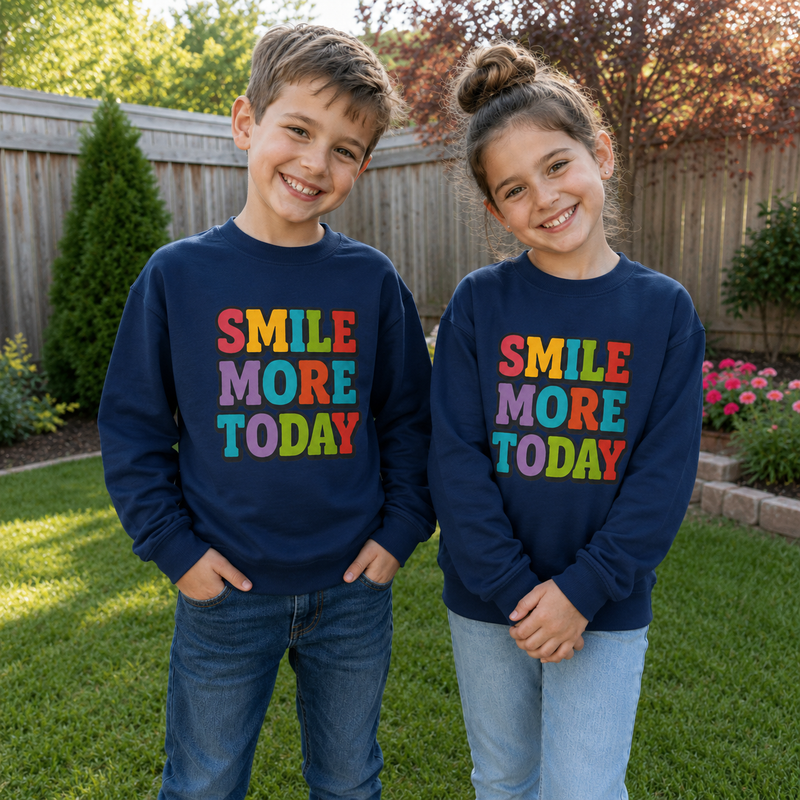 Smile | Kids Smile More Today Crewneck